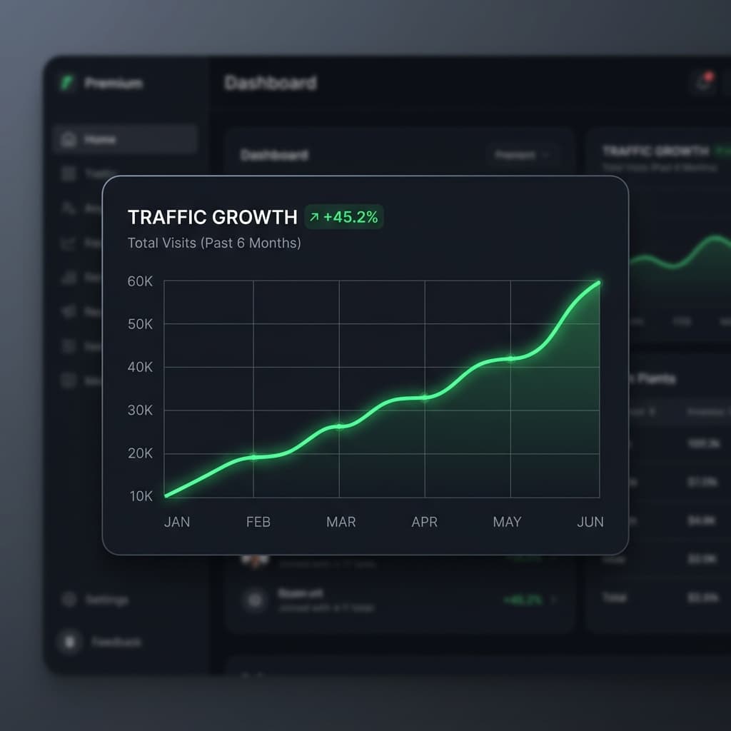 Dashboard de crecimiento orgánico SaaS